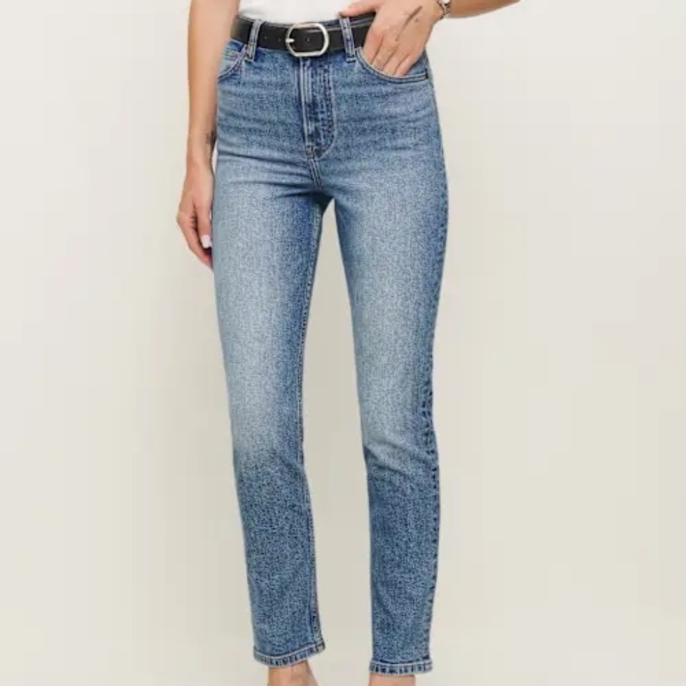 NWT Reformation Ezra Super Stretch High Rise Straight Jeans Sinnan - Size 30